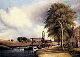 Frederick William Watts Canvas Paintings - The Lock At Stanton On The Little Ouse In Norfolk